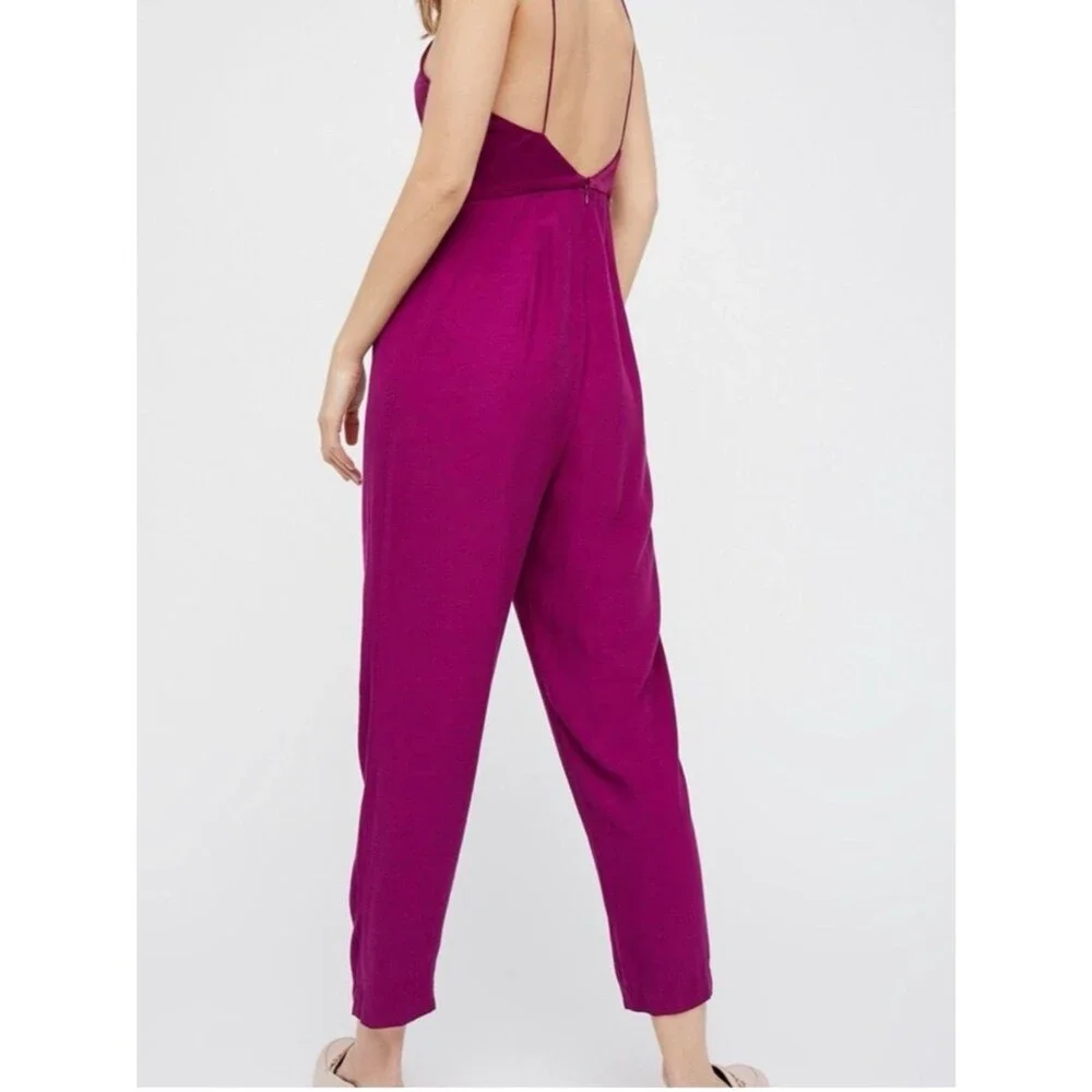 Free People Nolita Romper Small Plum Cutout Boho Festival Jumpsuit NWT Magenta S